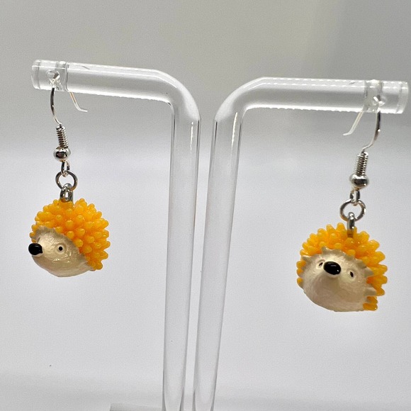 Hedgehog Earrings - Porcupine Earrings - Animal Earrings - Cute Animal Earrings - Picture 5 of 10